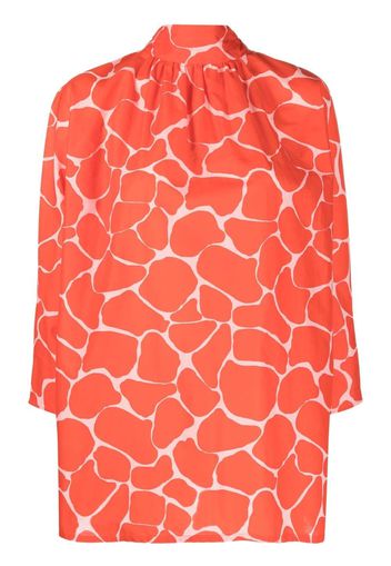 Gianluca Capannolo graphic-print silk blouse - Arancione