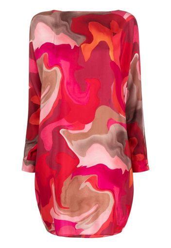 Gianluca Capannolo graphic-print silk dress - Rosa