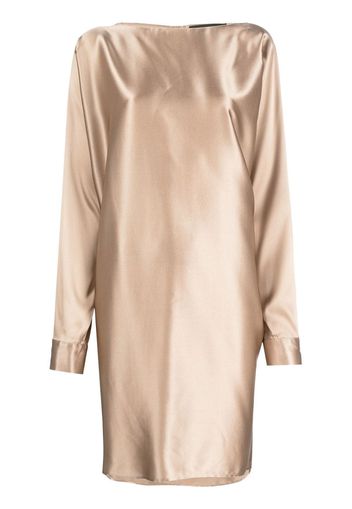 Gianluca Capannolo satin-finish long-sleeve dress - Toni neutri