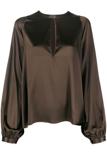 Gianluca Capannolo long-sleeve silk blouse - Marrone