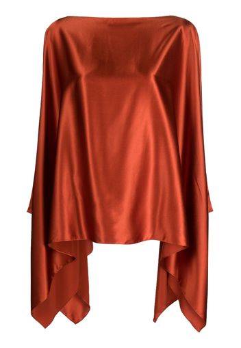 Gianluca Capannolo satin-finish cape-style blouse - Marrone