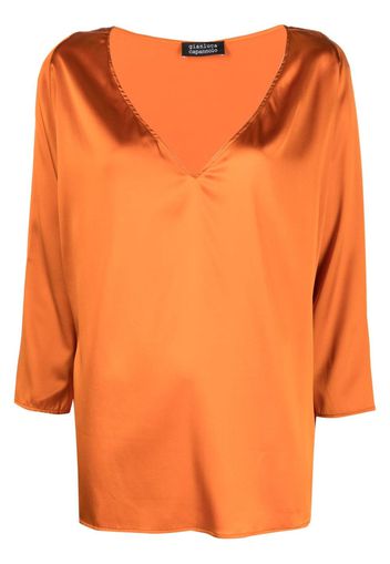 Gianluca Capannolo Nathalie V-neck silk blouse - Arancione