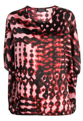 Gianluca Capannolo abstract-print satin blouse - Rosa