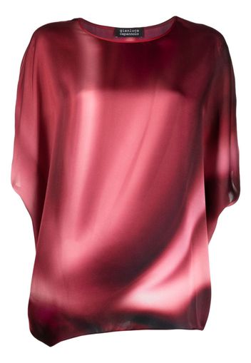 Gianluca Capannolo Iris abstract-pattern silk blouse - Rosso