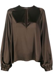 Gianluca Capannolo long-sleeve silk blouse - Marrone