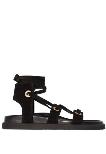 Gianvito Rossi Ibiza flat suede sandals - Nero