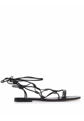 Gianvito Rossi lace-up leather sandals - Nero