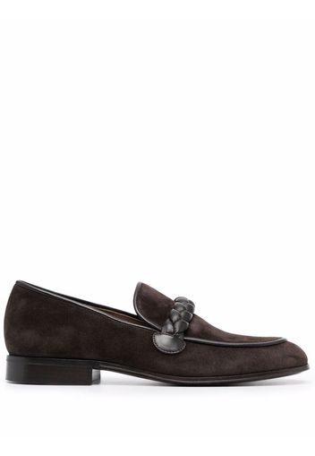 Gianvito Rossi Massimo braid-embellished suede loafers - Marrone