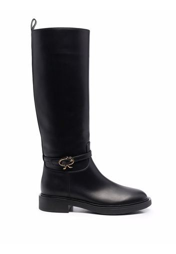 Gianvito Rossi Ribbon Cavalier knee-high boots - Nero