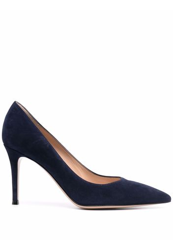 Gianvito Rossi pointed 90mm heeled suede pumps - Blu