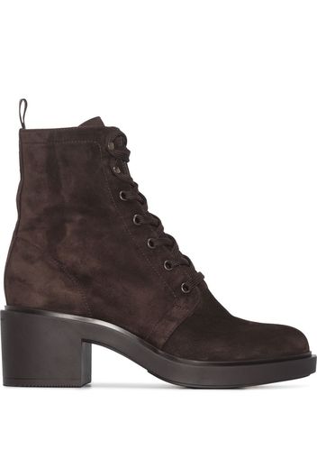 Gianvito Rossi lace-up suede ankle boots - Marrone