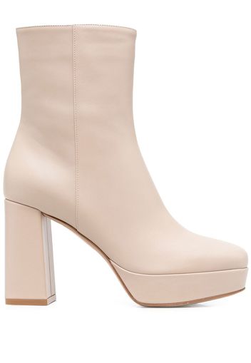 Gianvito Rossi 100mm leather ankle boots - Toni neutri