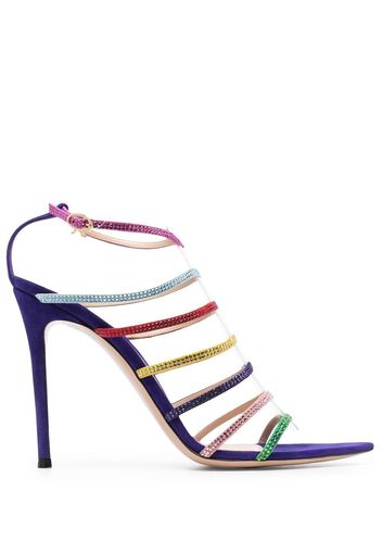 Gianvito Rossi Blue Crystal-Embellished 105 Stiletto Sandals - Viola