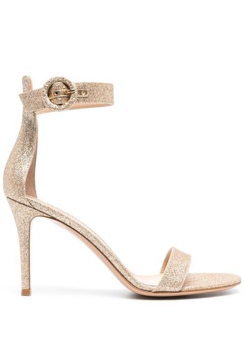 Gianvito Rossi Portofino 90 glitter sandals - Oro