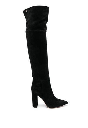 Gianvito Rossi pointed-toe knee-length boots - Nero