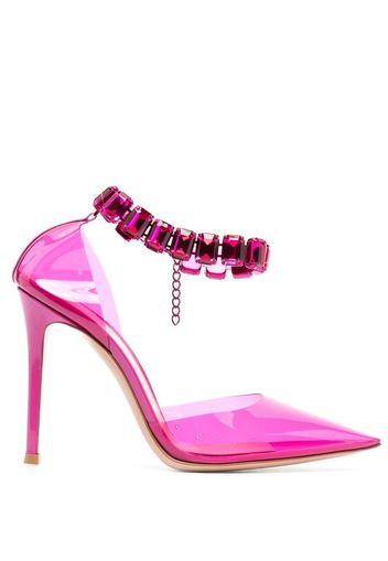 Gianvito Rossi 100mm transparent crystal-embellished pumps - Rosa