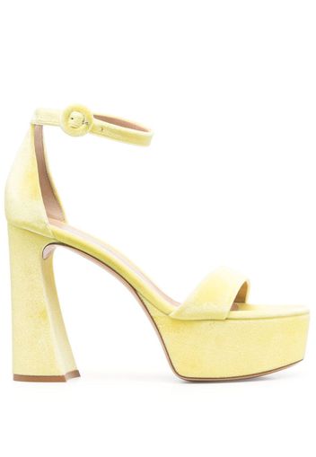 Gianvito Rossi Holly 70mm chenille sandals - YELLOW