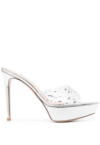 Gianvito Rossi Betty crystal-embellished 85mm mules - Argento