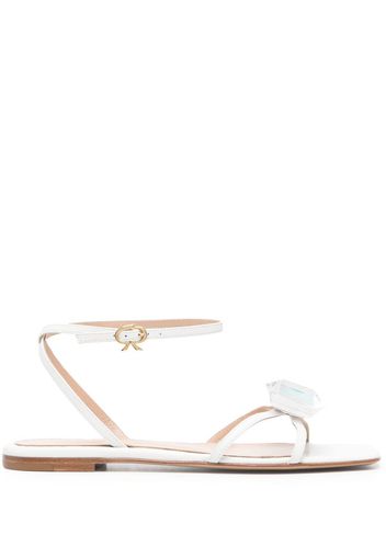 Gianvito Rossi flat crystal strappy sandals - Bianco