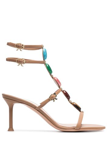 Gianvito Rossi jewelled T-strap sandals - Toni neutri