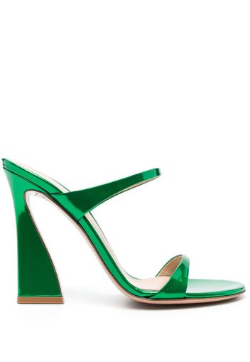 Gianvito Rossi 115mm metallic leather mules - Verde