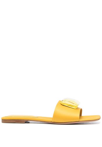 Gianvito Rossi Jaipur crystal-embellished slides - Giallo