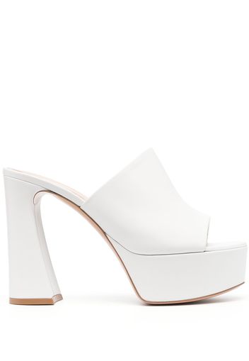 Gianvito Rossi leather platform mules - Bianco