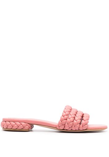 Gianvito Rossi braided-leather flat sandals - Rosa