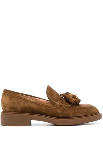 Gianvito Rossi tassel-detail suede loafers - Marrone