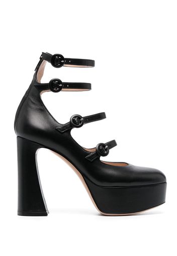 Gianvito Rossi 130mm almond-toe leather pumps - Nero