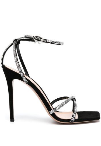 Gianvito Rossi cystal-embellished 120mm suede sandals - Nero