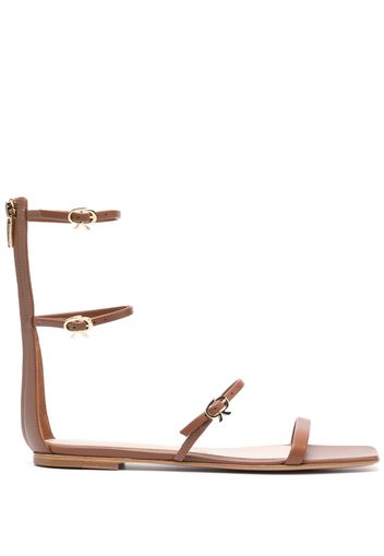 Gianvito Rossi Downtown flat leather sandals - Marrone