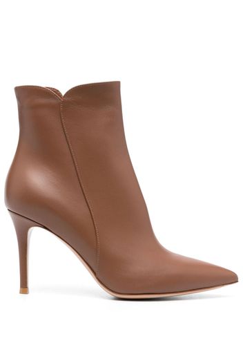 Gianvito Rossi Levy 95mm pointed-toe boots - Marrone