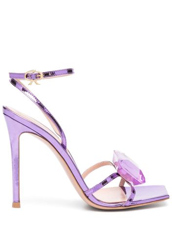 Gianvito Rossi 110mm gemstone-detail leather sandals - Viola