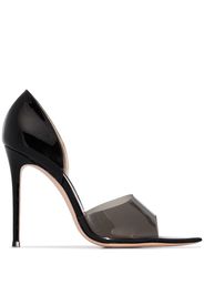 black 115 plexi peep toe pumps