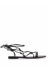 Gianvito Rossi lace-up leather sandals - Nero