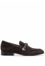 Gianvito Rossi Massimo braid-embellished suede loafers - Marrone