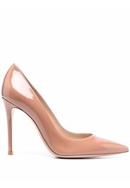 Gianvito Rossi pointed 100mm patent leather pumps - Toni neutri