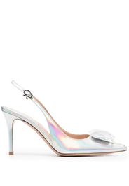 Gianvito Rossi metallic-finish 95mm pointed pumps - Grigio