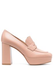 Gianvito Rossi 100mm leather loafer heels - Toni neutri