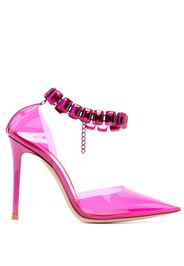 Gianvito Rossi 100mm transparent crystal-embellished pumps - Rosa