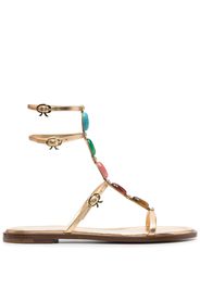 Gianvito Rossi gemstone-embellished leather sandals - Oro