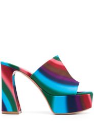 Gianvito Rossi Holly 115mm striped platform mules - Blu