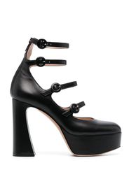 Gianvito Rossi 130mm almond-toe leather pumps - Nero