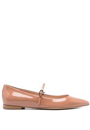 Gianvito Rossi pointed-toe buckle-strap ballerina shoes - Toni neutri