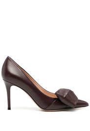 Gianvito Rossi bow-detail 90mm leather pumps - Rosso