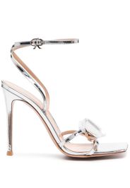 Gianvito Rossi 110mm gemstone-detail leather sandals - Argento