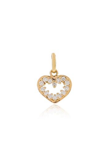 18kt yellow gold diamond-embellished heart pendant