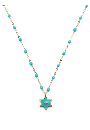 Gigi Clozeau 18kt gold Étoile diamond and turquoise necklace - Blu