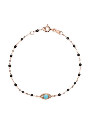 Gigi Clozeau 18kt yellow gold Evil Eye turquoise and diamond bracelet - Nero